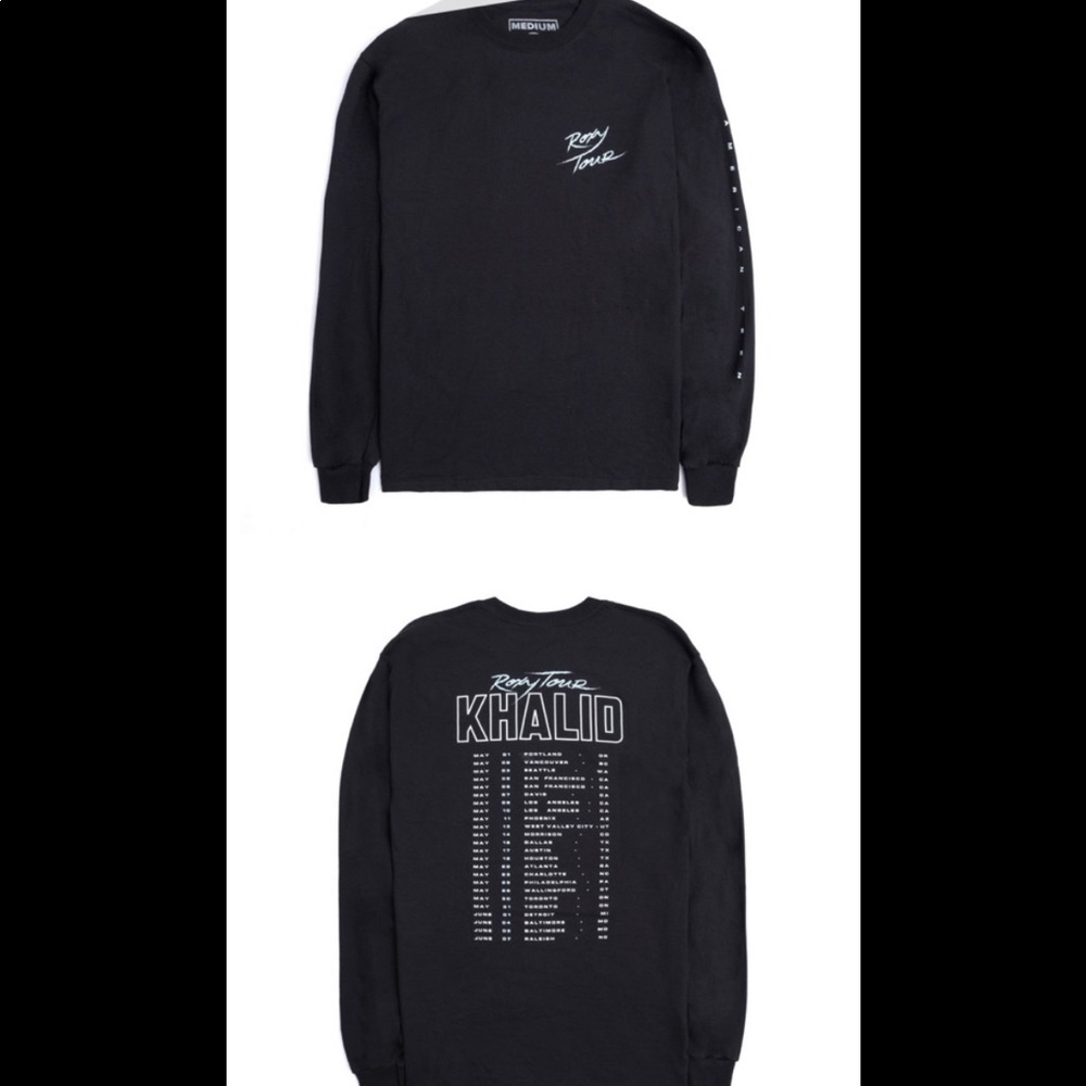 Khalid Roxy Tour Small Long Sleeve Shirt New
